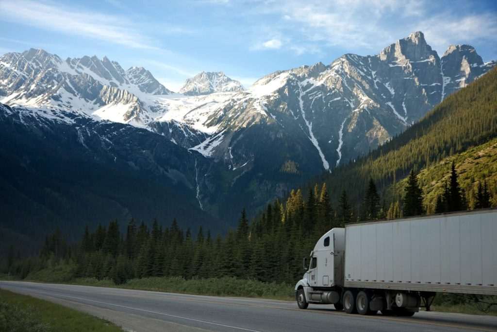 semi safety truck in mountains